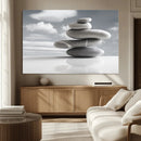 Still Life Black and White Zen Stones Wall Art Canvas,