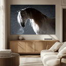 Large Wall Art Cream Colored Horse on Grey Background Canvas