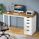 47" Computer Desk with 5 Drawers, Modern Study Table Writing Desk