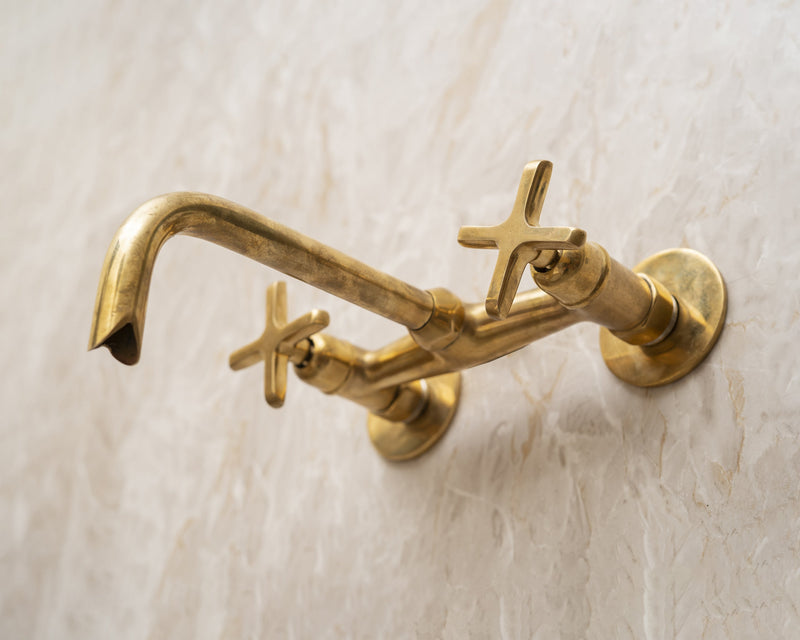 Unlacquered Brass Bathroom Tub Filler Faucet