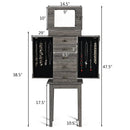 Standing Jewelry Cabinet Storage Organizer with Wooden Legs-Gray by LJGDeals