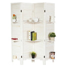 4 Panel Folding Room Divider Screen with 3 Display Shelves by LJGDeals