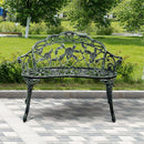 Outdoor Cast Aluminum Patio Bench Antique Rose by LJGDeals