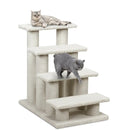 24 Inch 4-Step Pet Stairs Carpeted Ladder Ramp Scratching Post Cat Tree Climber by LJGDeals