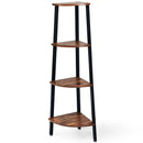 4-Tier Corner Shelf Metal Storage Rack Domestic Bookcase by LJGDeals