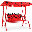 2-Seater Kids Patio Swing with Metal Stand and Adjustable Canopy-Navy by LJGDeals