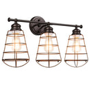 3-Light Vanity Lamp Bathroom Fixture with Metal Wire Cage by LJGDeals