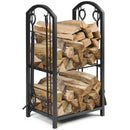 Fireplace Log Rack with 4 Tools Set Fireside Firewood Holder by LJGDeals