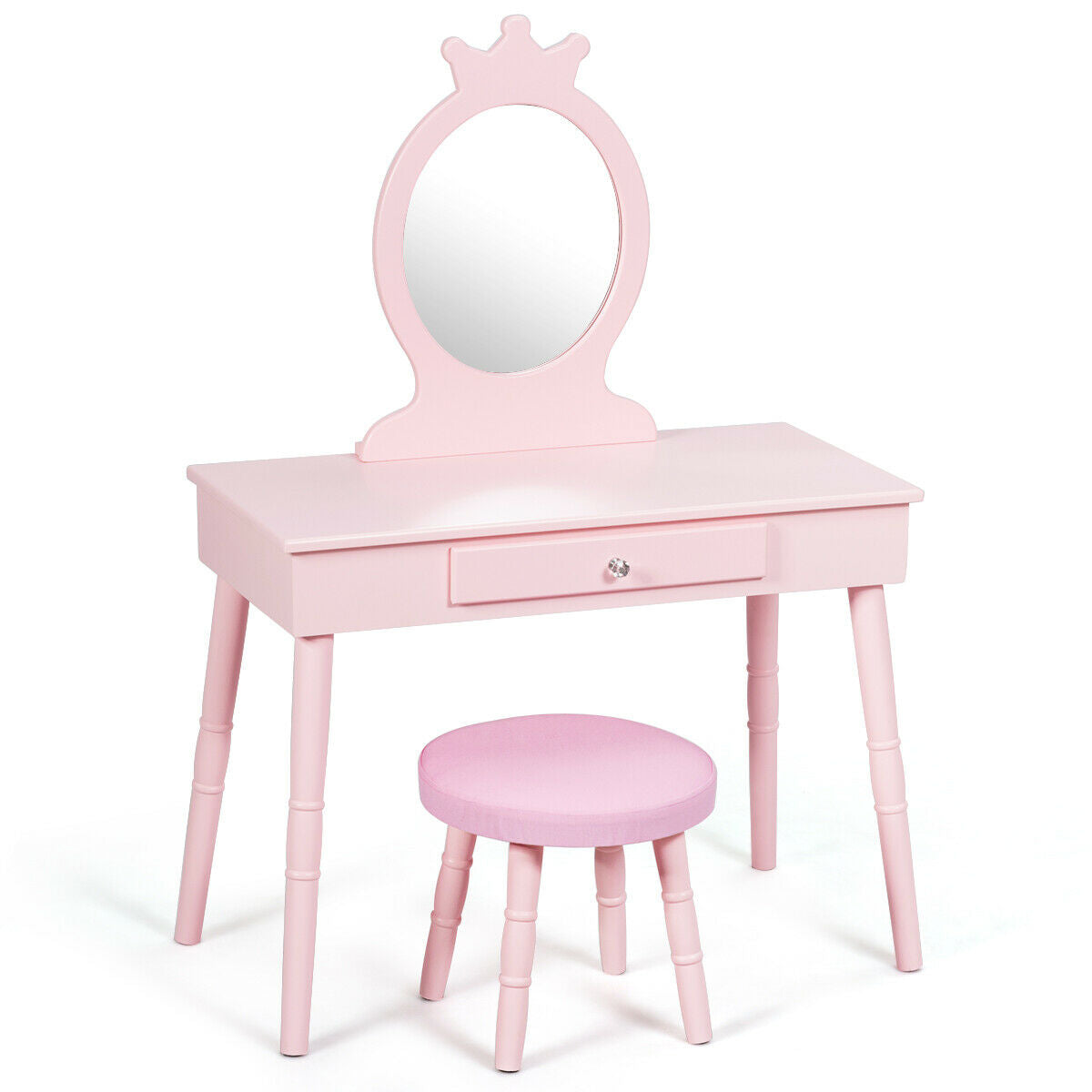 Kids Vanity Makeup Table and Chair Set Make Up Stool, photo 3 of 8