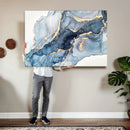Abstract Art Print - Blue Abstract Canvas Wall Art Print