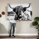 Highland Cow Wall Art – Black and White Framed Farmhouse by MyGreatCanvas | Canvas Wall Art Prints | Photo Prints & Wall Decor