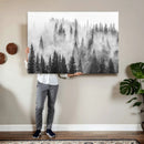 Forest Wall Art Print | Foggy Pine Forest Canvas Wall Art -