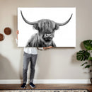 Scottish Highland Cow Cattle Art Print Wall Art Canvas Print