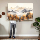 Abstract Mountain Wall Art | Misty Mountain Forest and
