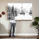Winter Forest Wall Art Canvas Print – Framed Snowy Mountain
