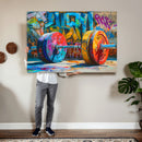 Fitness Gym Barbell Graffiti Wall Art Canvas Print