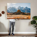 Vintage Old Barn Field Wall Art Canvas Print for Farmhouse