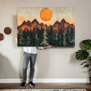 Sunset Mountain Landscape Canvas Wall Art Print - Nature