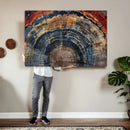 Abstract Tree Ring Wall Art Canvas Print – Colorful Framed