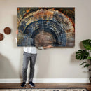 Framed Tree Ring Wall Art - Abstract Colorful Tree Ring Wall