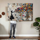 Butterfly Girl Wall Art – Vibrant Street Style Canvas Print,