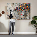 Banksy Butterfly Girl Wall Art – Modern Graffiti Canvas