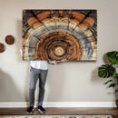 Tree Rings Wall Art Canvas Print – Rustic Wood Texture