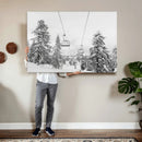 Snowy Ski Lift Wall Art – Framed Winter Forest Canvas by MyGreatCanvas | Canvas Wall Art Prints | Photo Prints & Wall Decor