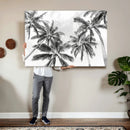 Black and White Palm Wall Art Canvas Print – Framed