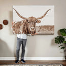 Longhorn Cow Wall Art Canvas Print – Framed Texas Ranch