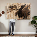 Moose Canvas Wall Art — Rustic Wildlife Painting Print | by MyGreatCanvas | Canvas Wall Art Prints | Photo Prints & Wall Decor