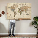Personalized Custom World Map Wall Art Canvas Print – Travel