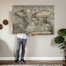 Personalized World Map Wall Art Canvas Print – Custom Push