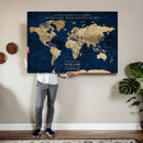 Custom Push Pin World Map Wall Art Canvas Print –
