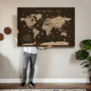 Customize Push Pin World Map Wall Art Canvas Print –