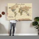 Personalized Detailed Push Pin World Map Canvas Print Custom by MyGreatCanvas | Canvas Wall Art Prints | Photo Prints & Wall Decor