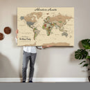 Personalized Push Pin Map with Pin Wall Art Canvas Print –
