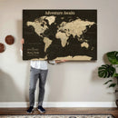 Personalized Push Pin World Map Canvas Print – Custom Travel by MyGreatCanvas | Canvas Wall Art Prints | Photo Prints & Wall Decor