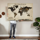 Custom Push Pin World Map Wall Art Canvas Print –