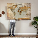 Customized Push Pin World Map Wall Art Canvas Print with