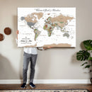 Customized Push Pin World Map Wall Art Canvas Print with