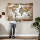 Personalized Vintage Map Wall Art Canvas Print – Custom Push
