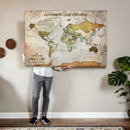 Personalized World Map Wall Art Canvas Print – Custom Push by MyGreatCanvas | Canvas Wall Art Prints | Photo Prints & Wall Decor