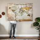 Personalized World Map Wall Art Canvas Print – Custom Push