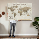 Push Pin World Map Canvas Print – Travel Tracker Wall Art