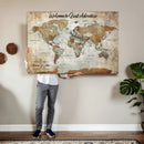 Personalized World Map Wall Art Canvas Print – Custom Push by MyGreatCanvas | Canvas Wall Art Prints | Photo Prints & Wall Decor