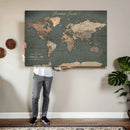 Personalized World Map Wall Art – Custom Framed Push Pin by MyGreatCanvas | Canvas Wall Art Prints | Photo Prints & Wall Decor