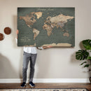 Personalized World Map Wall Art – Custom Framed Push Pin
