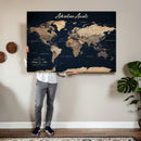 Custom Push Pin World Map Canvas Print – Custom Framed