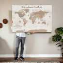 Personalized World Map Wall Art Canvas Print – Customizable